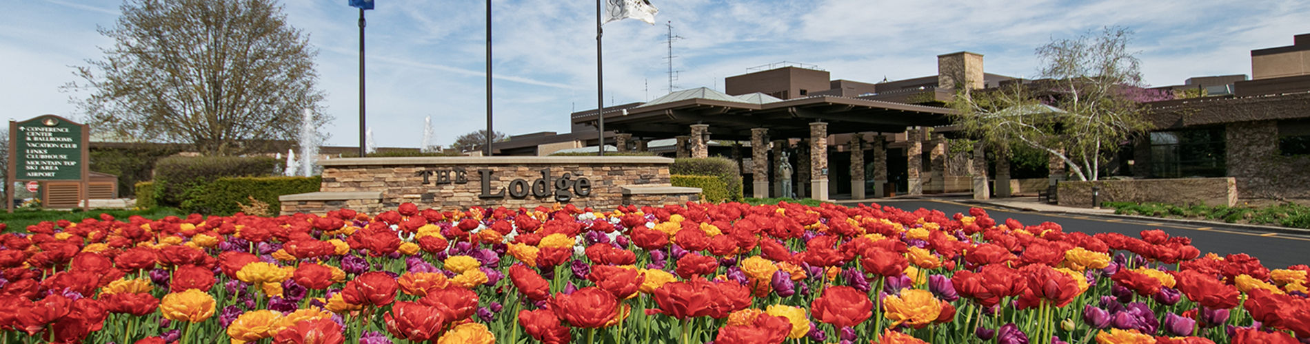 spring tulips lodge sign