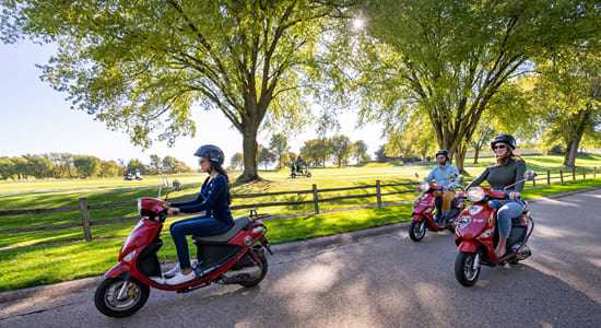 scooters on the road