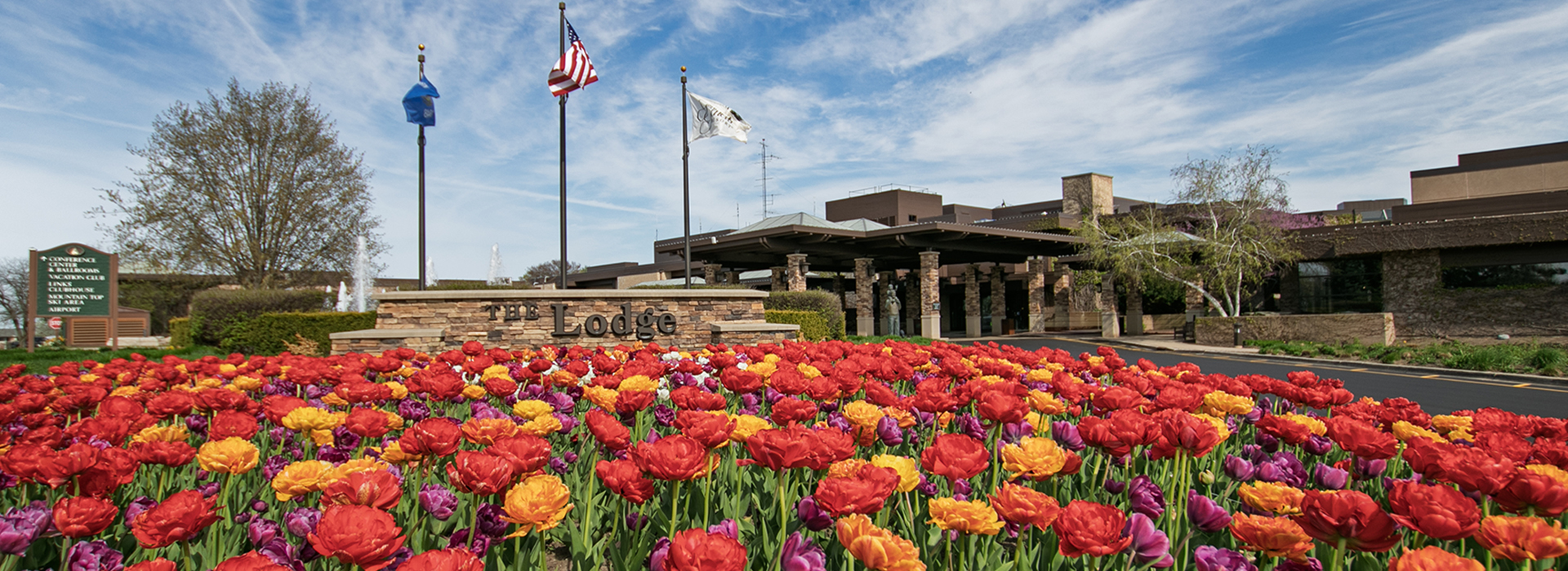 Spring Tulips Lodge sign
