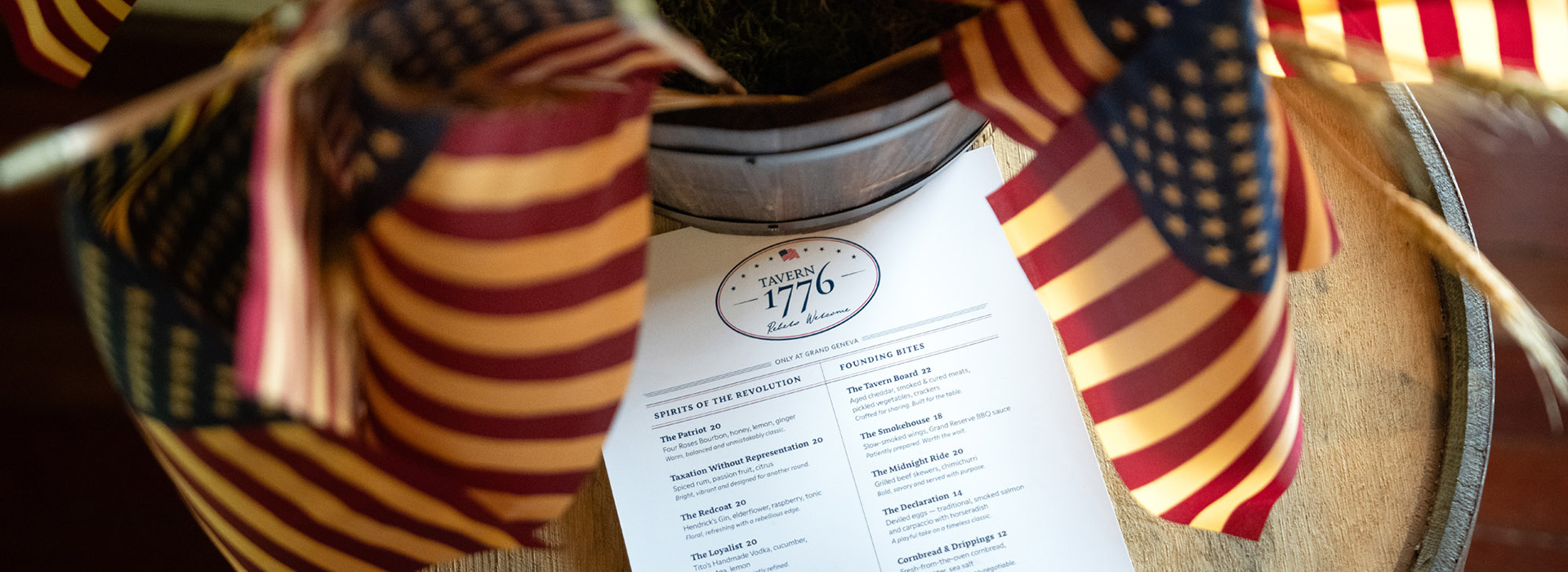 Tavern 1776 Menu
