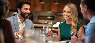 A group enjoying dinner in Geneva ChopHouse