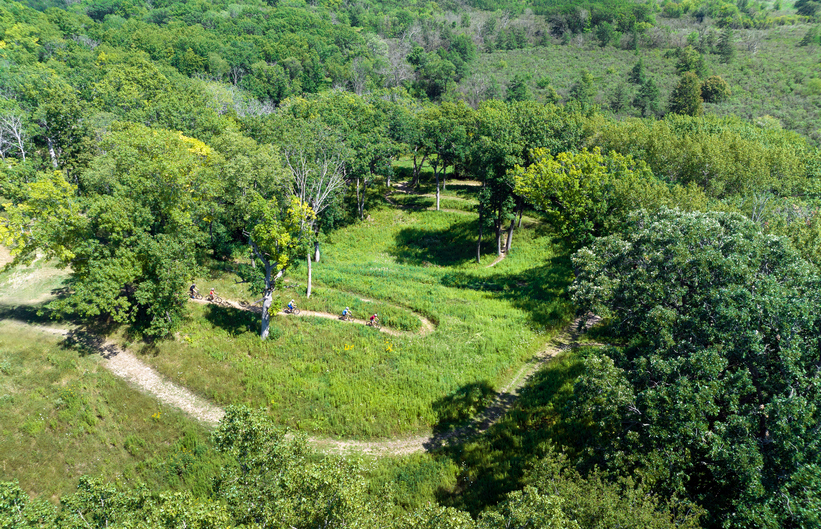 mv_Aerial view of mountain biking trails