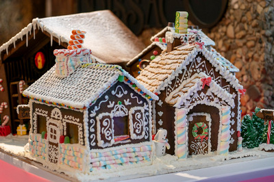 Beautifully Decorated Gingerbread House 
