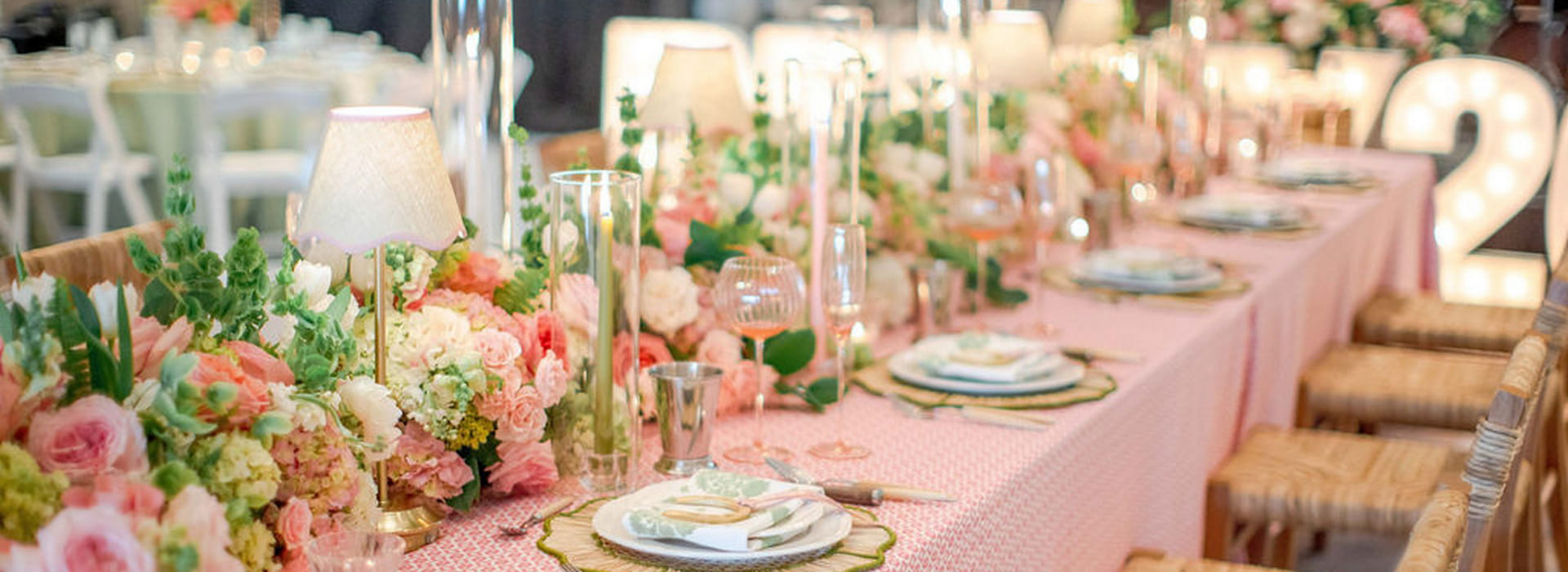 Grand Ballroom Decorated with flowers for a Derby Event