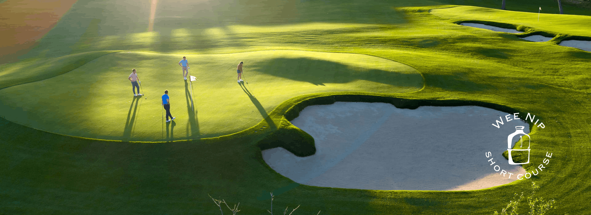Aerial of Wee Nip Short Course with logo