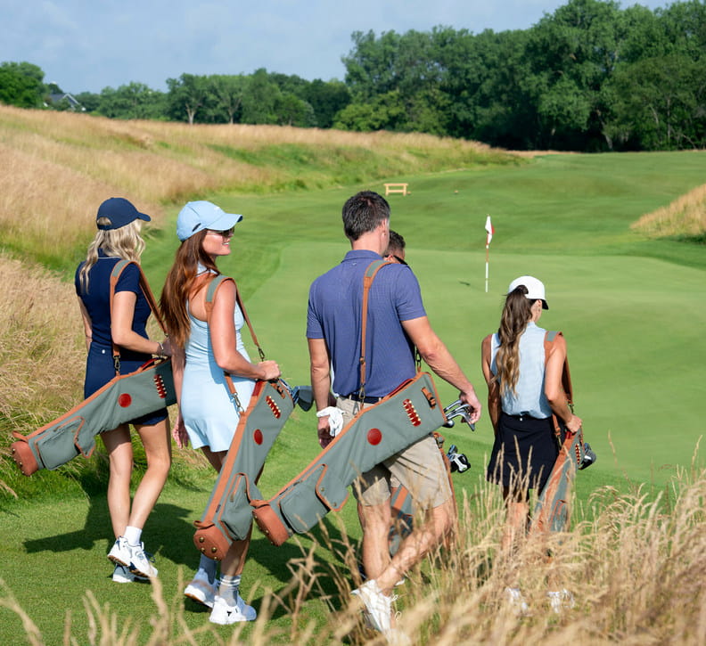 Group of friends golfing Wee Nip
