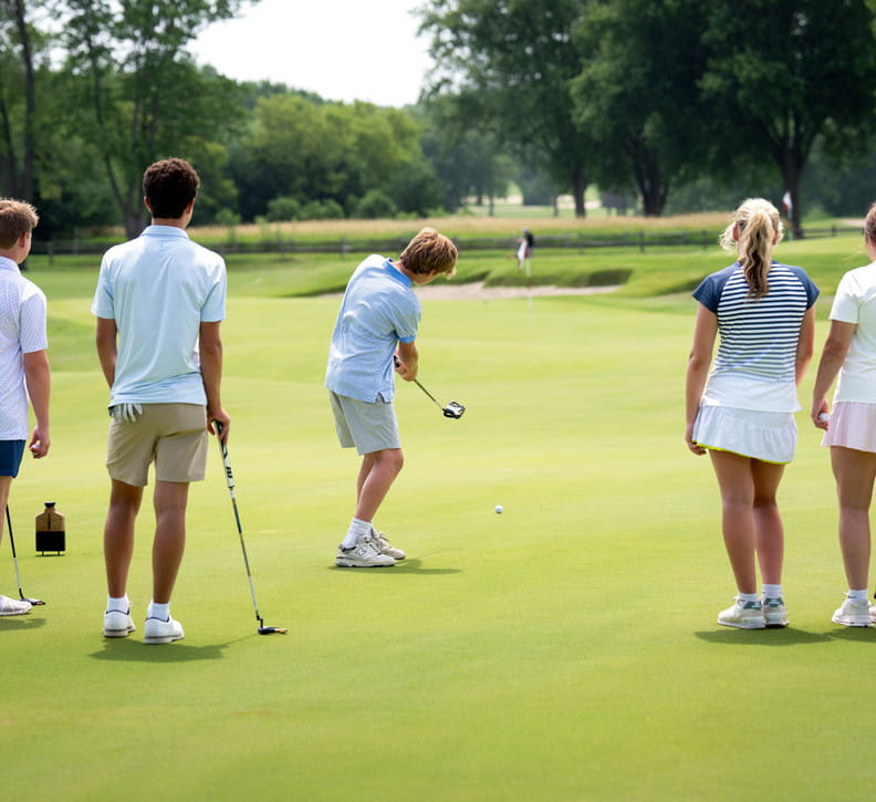 Group of kids golfing Wee Nip