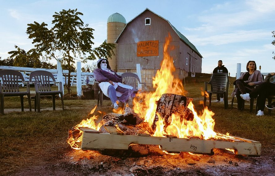Bonfire at the Haunted Hayride