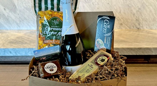 Gift Basket with Champagne and Treats