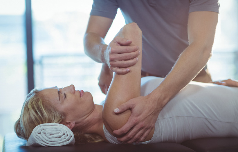 Woman stretching 