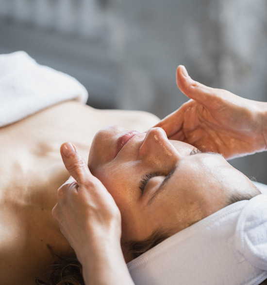 Woman enjoying a facial