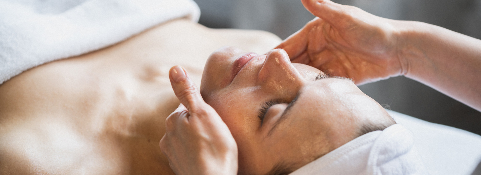 Woman enjoying a facial
