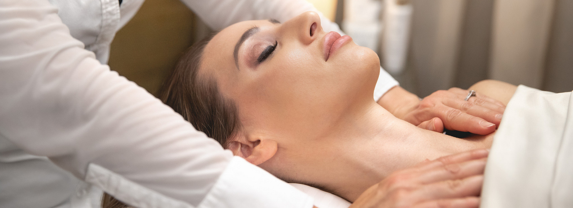 Woman enjoying a facial