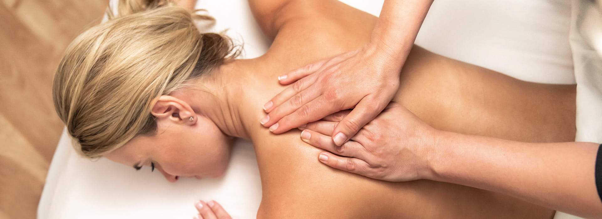 Woman enjoying a massage