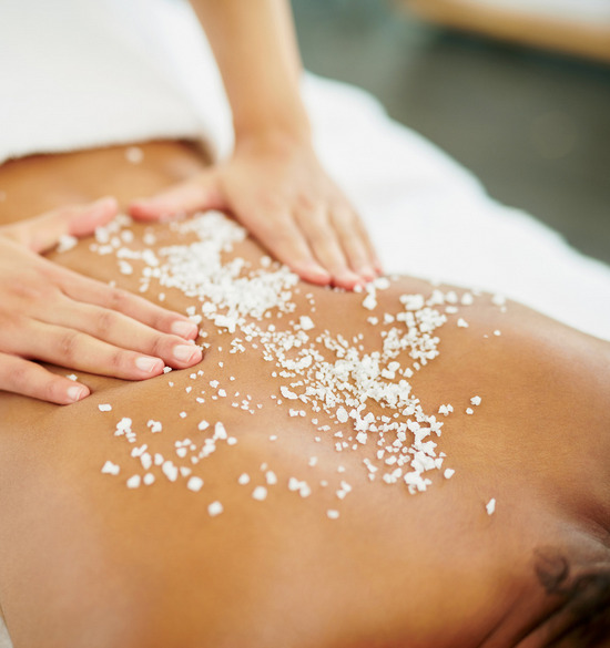 Woman enjoying a body treatment